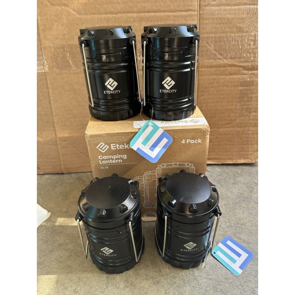 Etekcity 4 Pack Portable Outdoor LED Camping Lantern with 12 AA Batteries